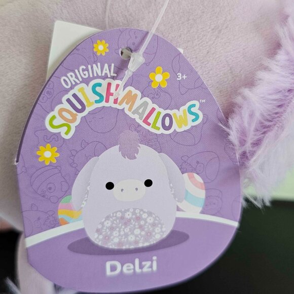 NWT 5" Delzi the purple donkey w/ floral pattern belly Squishmallow - Picture 3 of 4